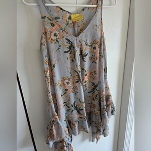 Maeve Floral Ruffle Hem Tunic in Soft Pastels